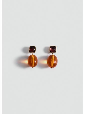 MANGO - Resin Beaded Drop Earrings ORANGE