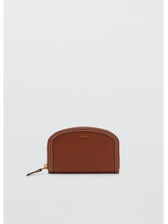 MANGO - Oval Leather-effect Wallet MEDIUM BROWN