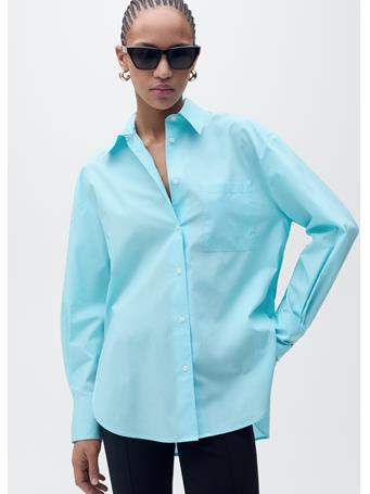 MANGO - Oversize Poplin Shirt MEDIUM BLUE