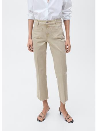 MANGO - Flared Cropped Jeans With Pockets GREEN