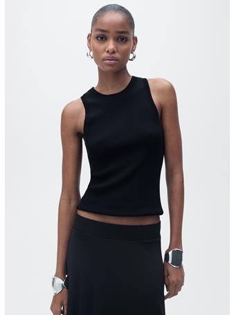 MANGO - Ribbed Knit Top BLACK