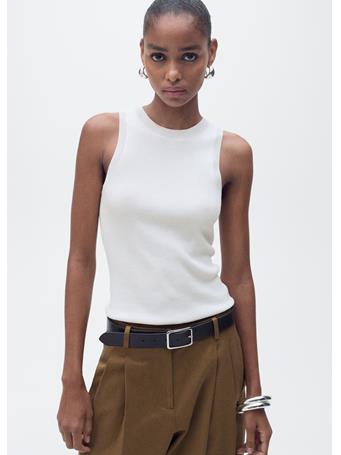 MANGO - Ribbed Knit Top NATURAL WHITE