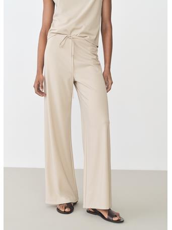 MANGO - Wideleg Trousers With Elastic Waist LIGHT BEIGE