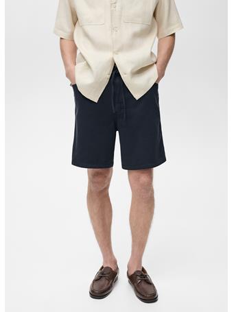 MANGO - Denim Bermuda Shorts With Drawstring NAVY