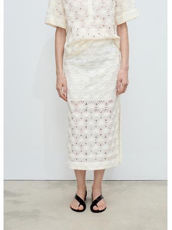 MANGO - Openwork Textured Floral Skirt NATURAL WHITE