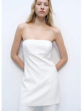 MANGO - Combined Strapless Jumpsuit NATURAL WHITE
