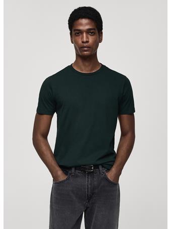 MANGO - 100% Cotton Slim-fit T-shirt LGH GREEN
