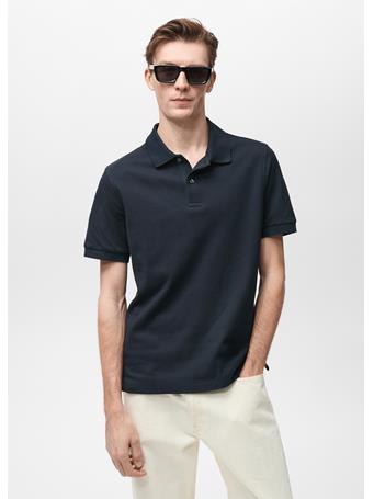 MANGO - Regular-fit Cotton Piqué Polo Shirt NAVY