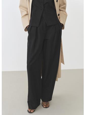 MANGO - Straight Pants Suit Lyocell BLACK