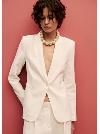 MANGO - Linen Suit Blazer NATURAL WHITE