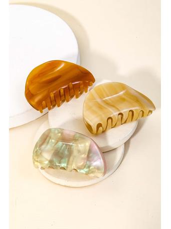 ANARCHY STREET - Three Piece Acetate Jaw Hair Clip Set ASST