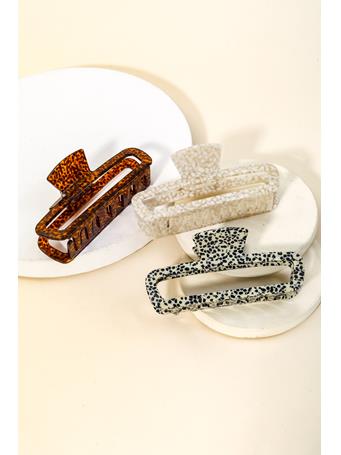 ANARCHY STREET - Assorted Acetate Pattern Rectangle Hair Claw Set ASST