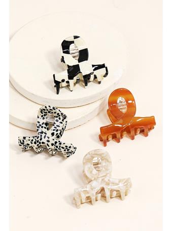 ANARCHY STREET - Assorted Four Piece Jaw Hair Clip Set ASST