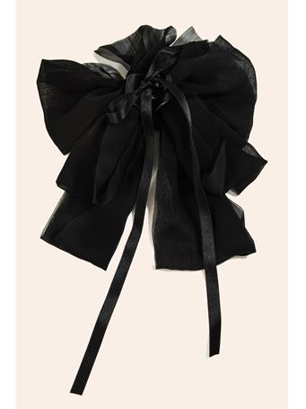 ANARCHY STREET - Dainty Fabric Ribbon Bow Hair Claw BLACK