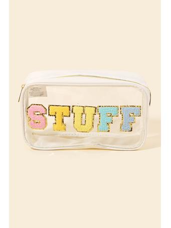 ANARCHY STREET - See Through Stuff Print Cosmetic Bag IVORY