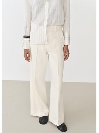 MANGO - High-waisted Wideleg Cotton Pants NATURAL WHITE
