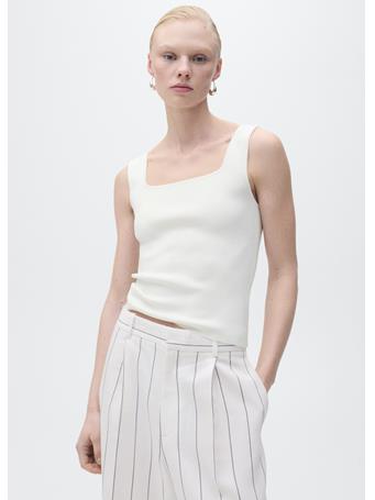 MANGO - Fine-knit Top With Low Neckline NATURAL WHITE