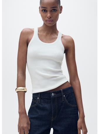 MANGO - Ribbed Knit Top NATURAL WHITE