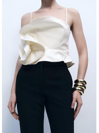 MANGO - Maxi Ruffle Top NATURAL WHITE