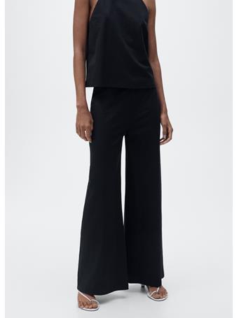MANGO - Cropped Palazzo Trousers BLACK
