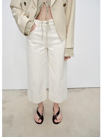 MANGO - Wideleg Cropped Jeans With Seam Detail NATURAL WHITE