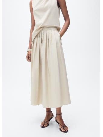 MANGO - Flared Skirt With Pleated Detail IVORY