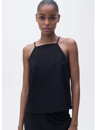 MANGO - Halter-neck Cotton Top BLACK