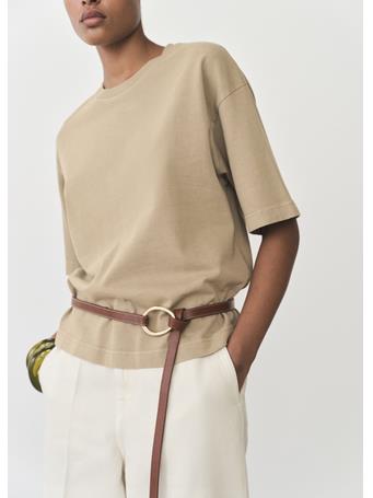 MANGO - Oversized Cotton T-shirt MEDIUM BEIGE