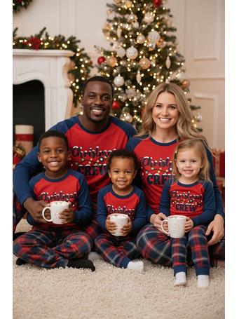 BOTTOMS OUT - Xmas Crew Christmas Pajamas NAVY/RED