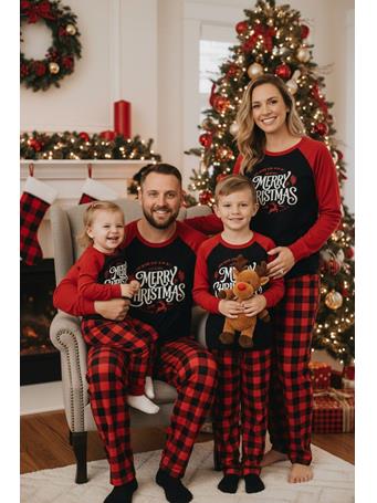 BOTTOMS OUT - Buffalo Flannel Merry Christmas Set RED
