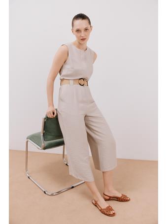 TENDAM - Jumpsuit With Contrasting Belt SAND