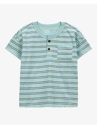 CARTERS - Toddler Striped Slub Jersey Henley BLUE