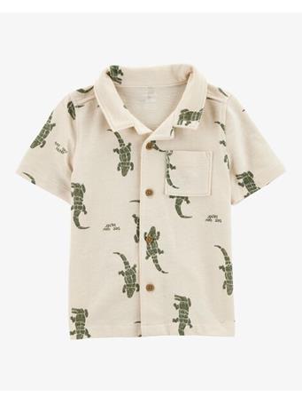 CARTER'S - Toddler Alligator Button-Down Shirt WHITE