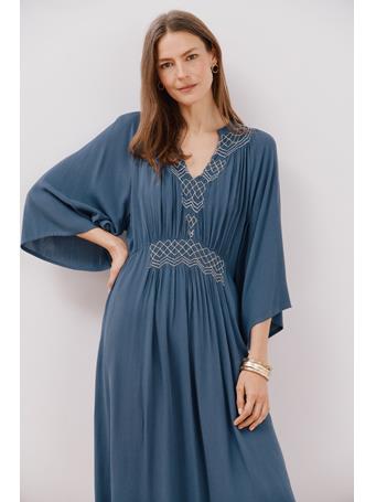 TENDAM - Blue Embroidered Dress DARK BLUE