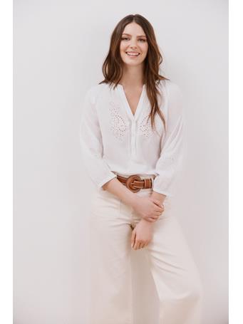 TENDAM - Openwork Embroidered Blouse WHITE
