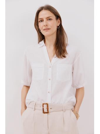 TENDAM - Short-Sleeved Shirt With Linen WHITE