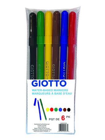 CRESTAR - Giotto Water Based Markers Set of 6 NO COLOR