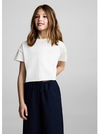 MANGO - Cropped T-shirt With Pocket IVORY