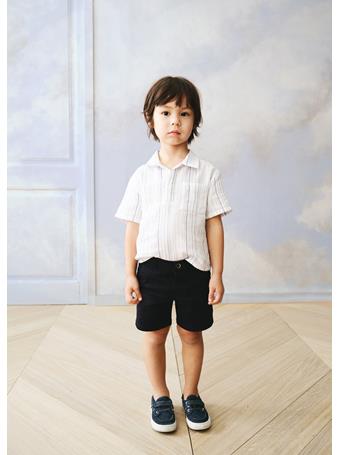 MANGO - Striped Cotton Shirt WHITE