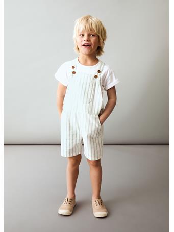 MANGO - Denim Dungarees Stripes GREEN