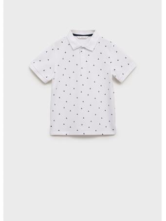 MANGO - Printed Cotton Polo Shirt IVORY