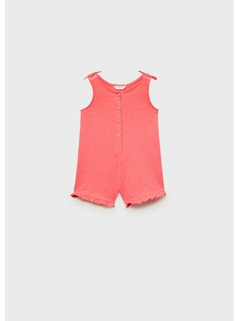 MANGO - Short Jumpsuit With Bow Detail BRIGHT RED