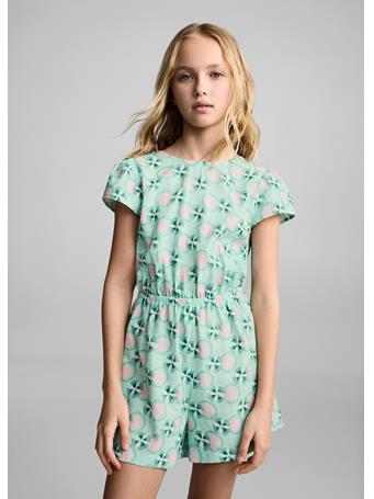 MANGO - Printed Short Jumpsuit GREEN