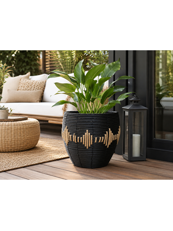 MARINER HOME - Black Spherical Planter BLACK