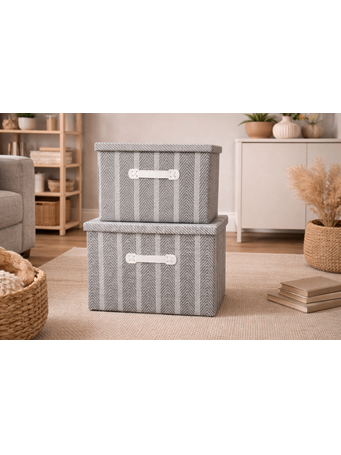 TOWNHOUSE - Chevron Stripe 2 Piece Box Set GREY