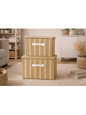 TOWNHOUSE - Chevron Stripe 2 Piece Box Set BEIGE