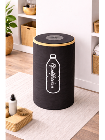 TOWNHOUSE - Round Bamboo Hamper BLACK