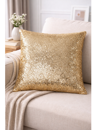 MARINER HOME - Sequin Decorative Cushion GOLD