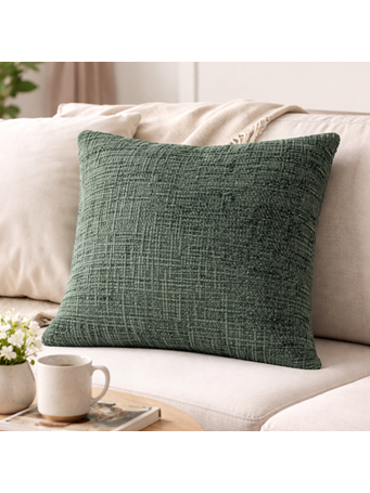 TOWNHOUSE - Chenille Solid Decorative Pillow 17-GREEN