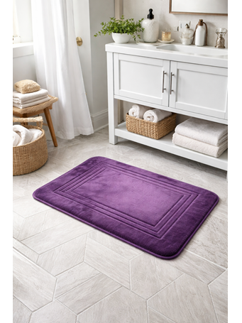 TOWNHOUSE - Bath Mat memory Foam Triple Racetrack Bath Mat PURPLE